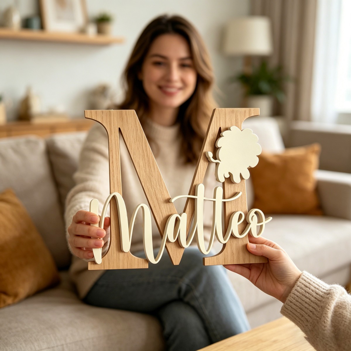 1個入りカスタムライオン名＆イニシャル木製名札、保育園、子供 - Baby Nursery Wall Decor のレビューと価格