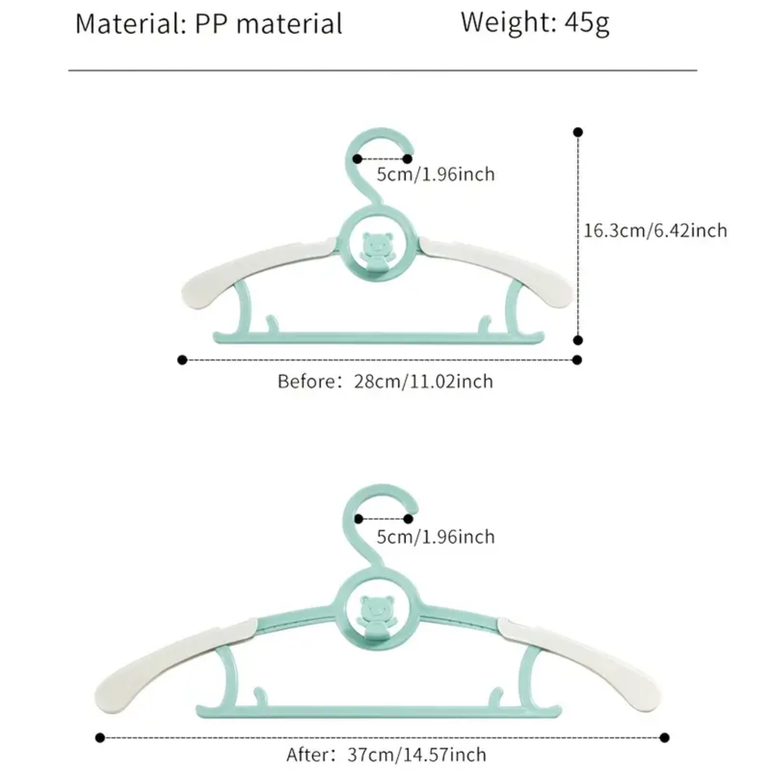 愛らしい滑り止め付きベビー用スリムハンガー5本セット – 調 - Baby Nursery Hangers のレビューと価格