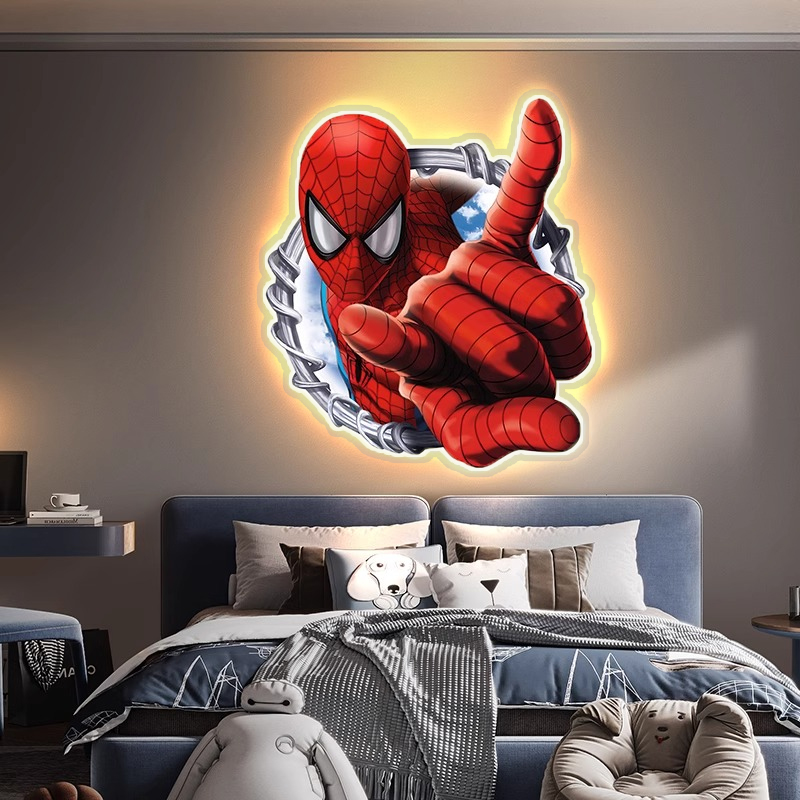 スパイダーマン LED ネオンサイン 子供部屋用 マーベルス - Baby Nursery Wall Lights のレビューと価格