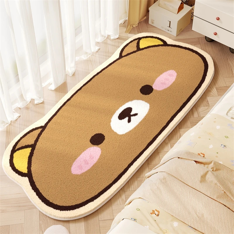 かわいいリラックマぬいぐるみラグ居心地の良い寝室のベッドサイ - Baby Nursery Mat のレビューと価格