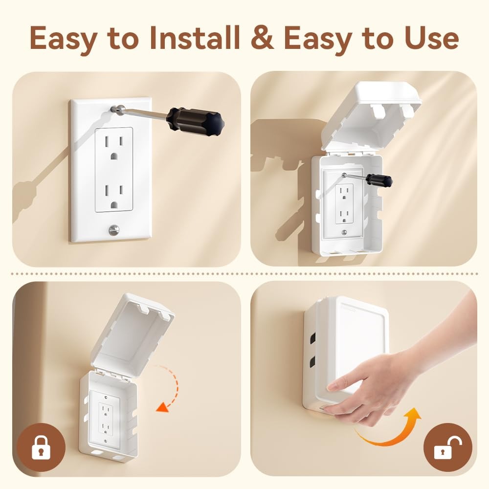 ベビープルーフ電気コンセントカバーボックス 子供用安全プラグ - Outlet Cover Childproof のレビューと価格